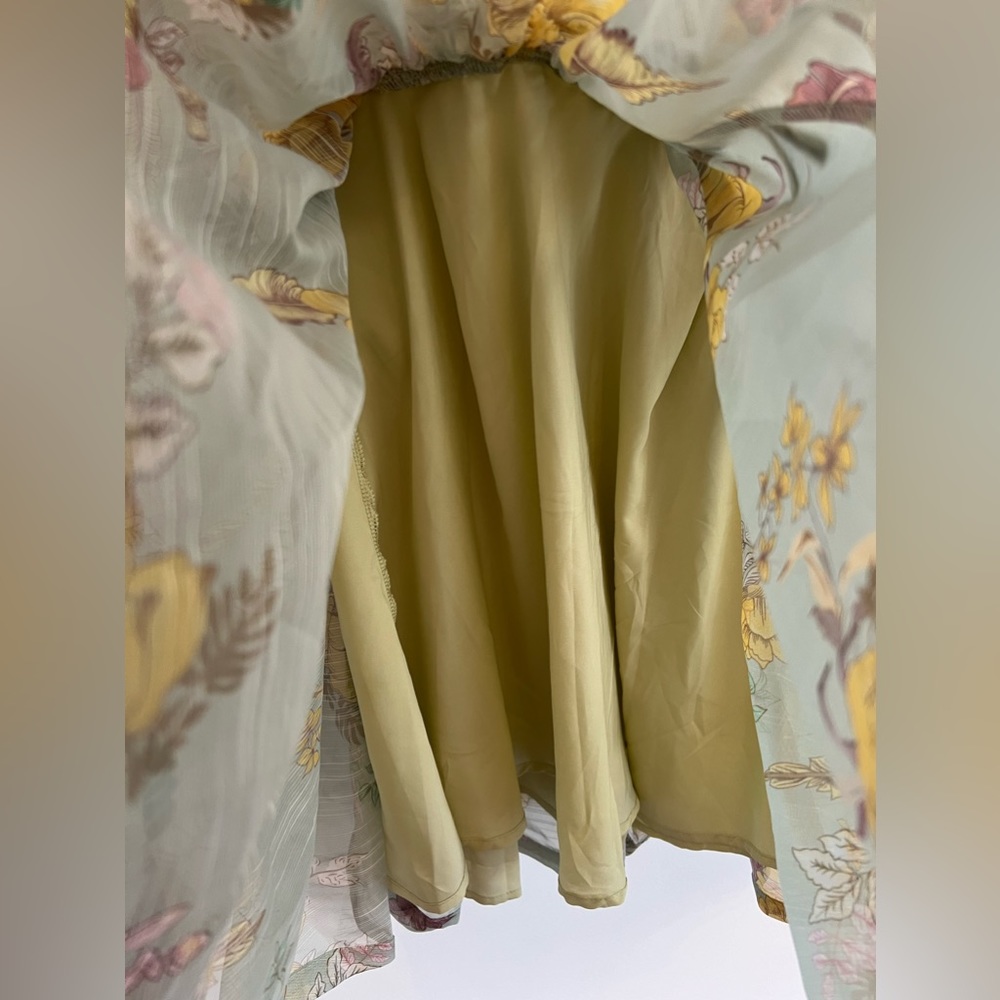 Floral green sage summer dress Small - Picture 13 of 13